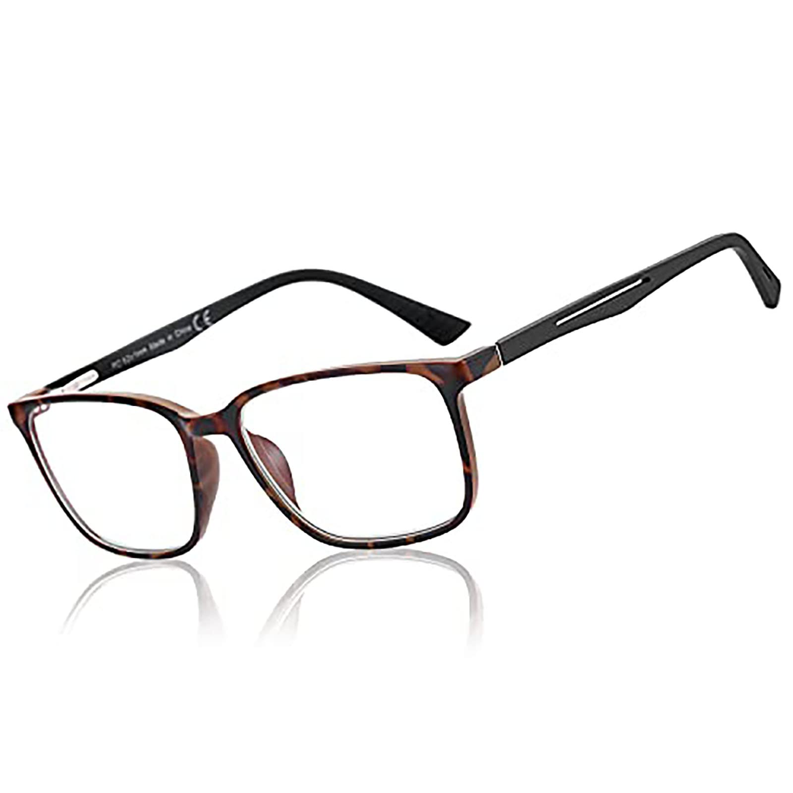 Bluemoky blue light reading glasses with sport square frame for daytime screen use