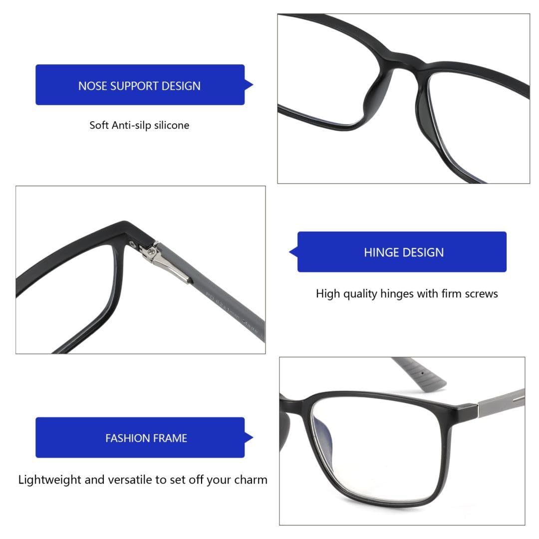 BLUEMOKY resin lenses with UV400 protection for daytime digital viewing.