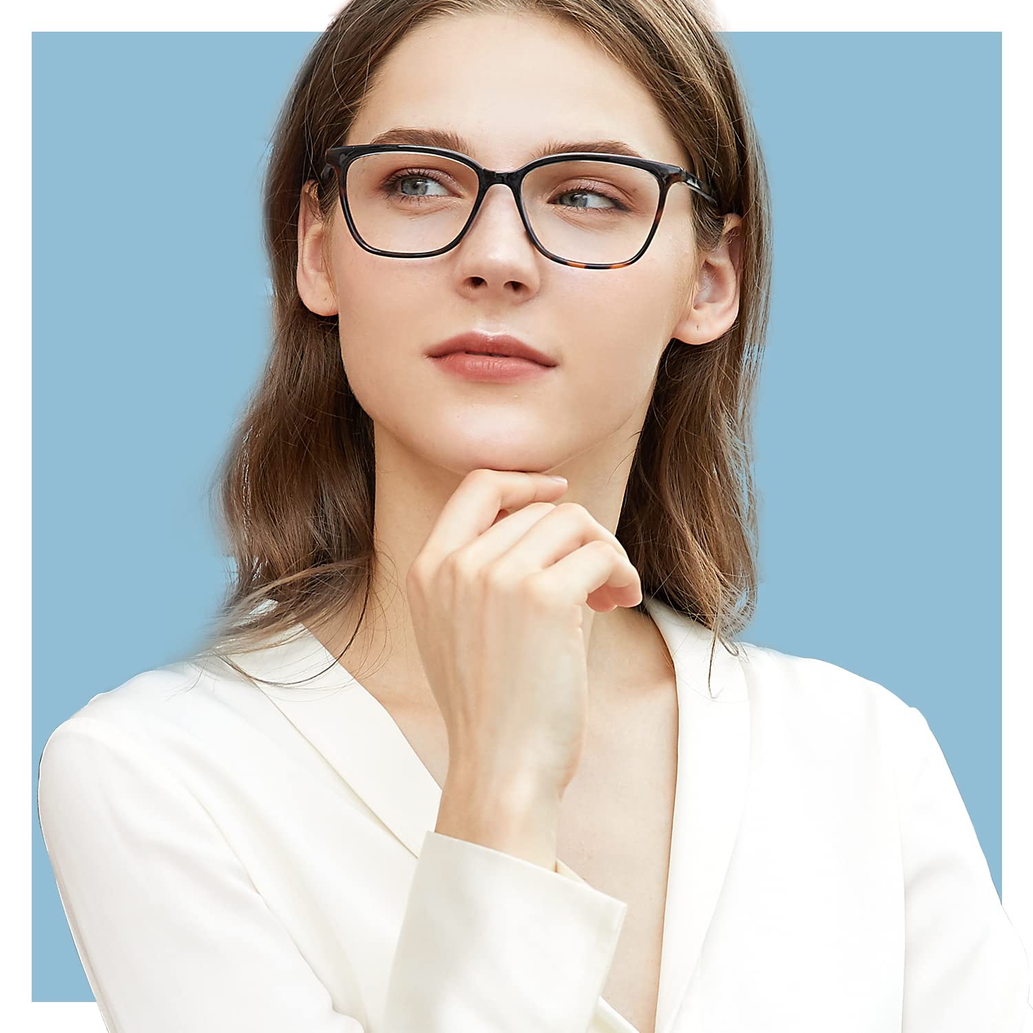 BLUEMOKY unbreakable lightweight reading glasses designed for all-day comfort.