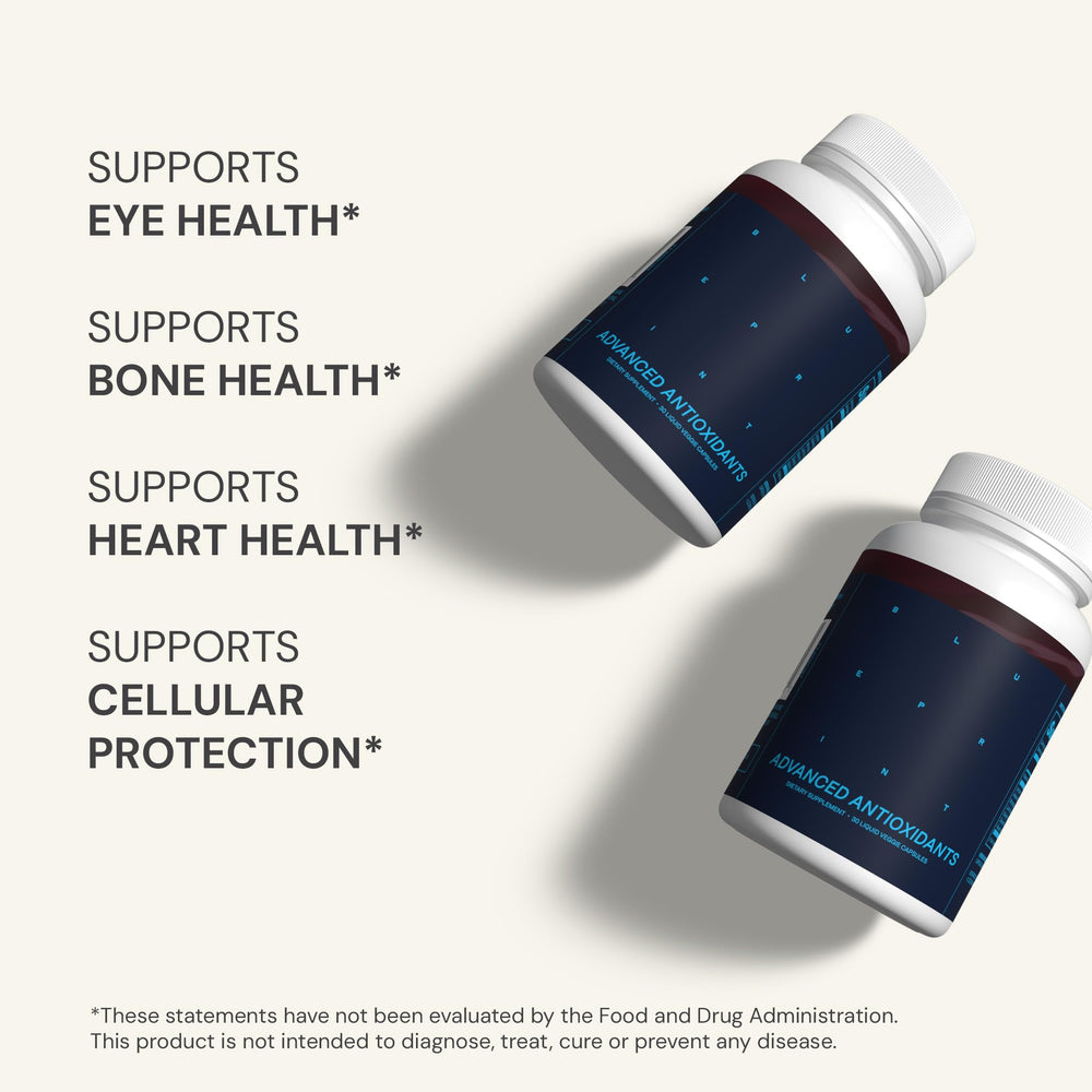 Blueprint Bryan Johnson Advanced Antioxidant usage context suggests daily eye, bone, and heart support