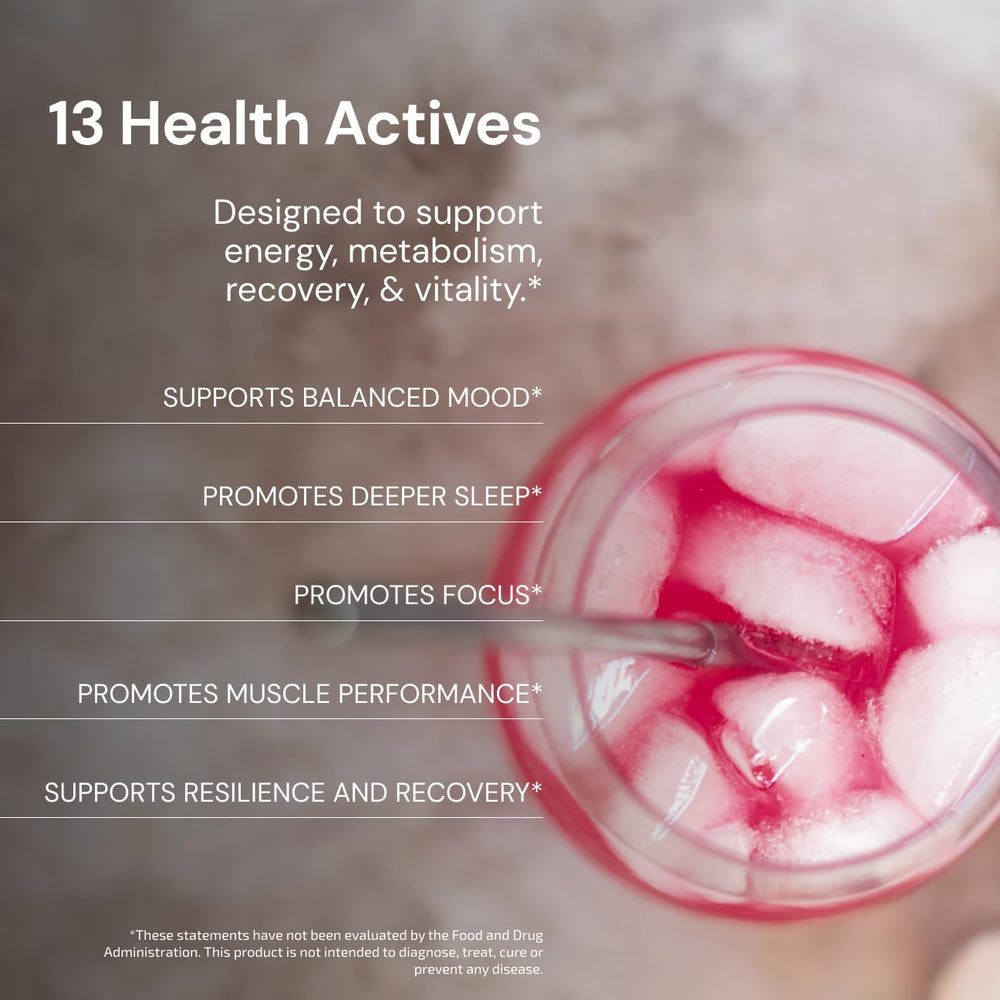 Powder dissolving in water with Blueprint Bryan Johnson Longevity Mix for smooth texture.