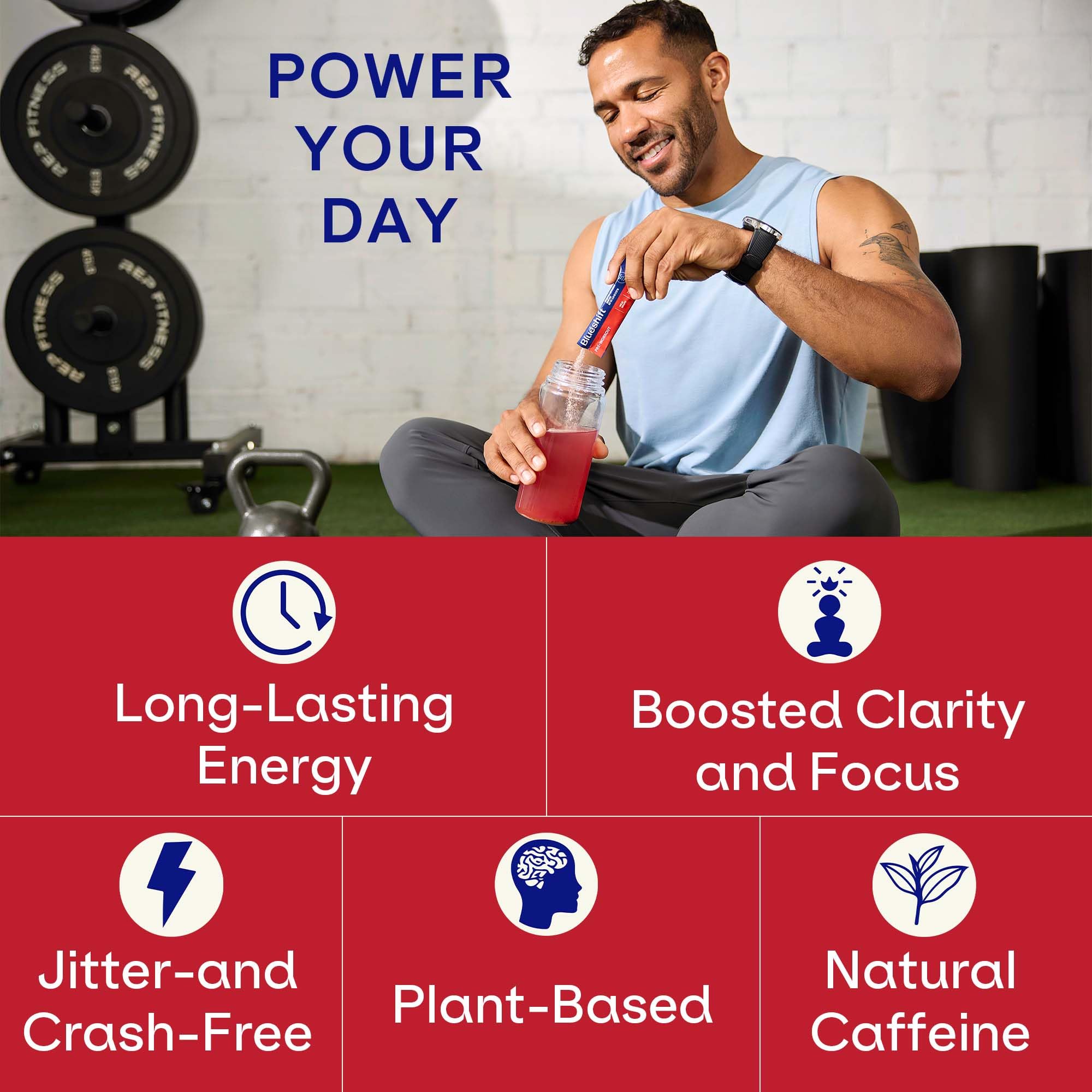 Blueshift amino acids with tyrosine and taurine support sharper mental performance.