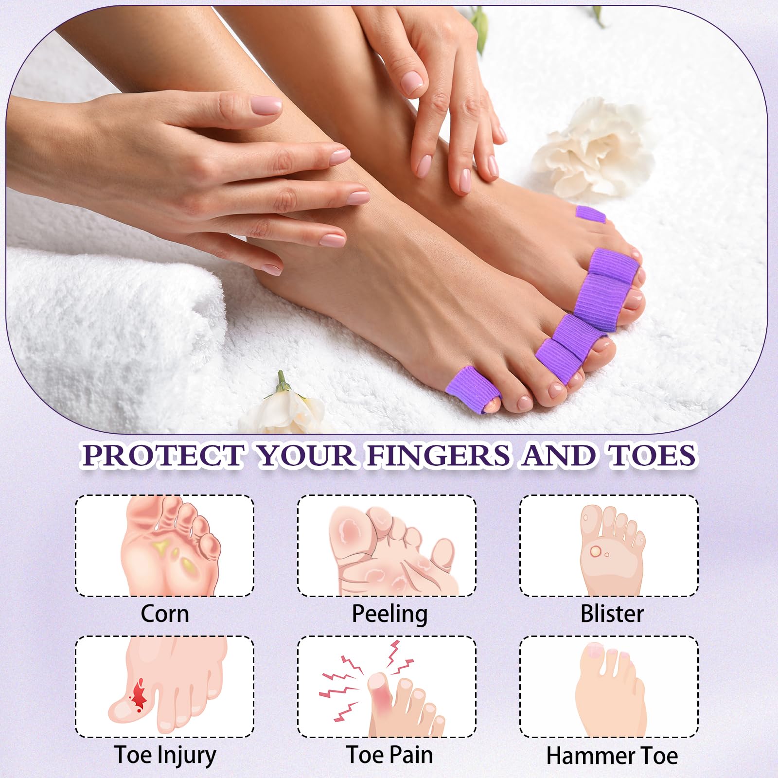 Blulu 24-piece toe cushions pack for travel and daily wear