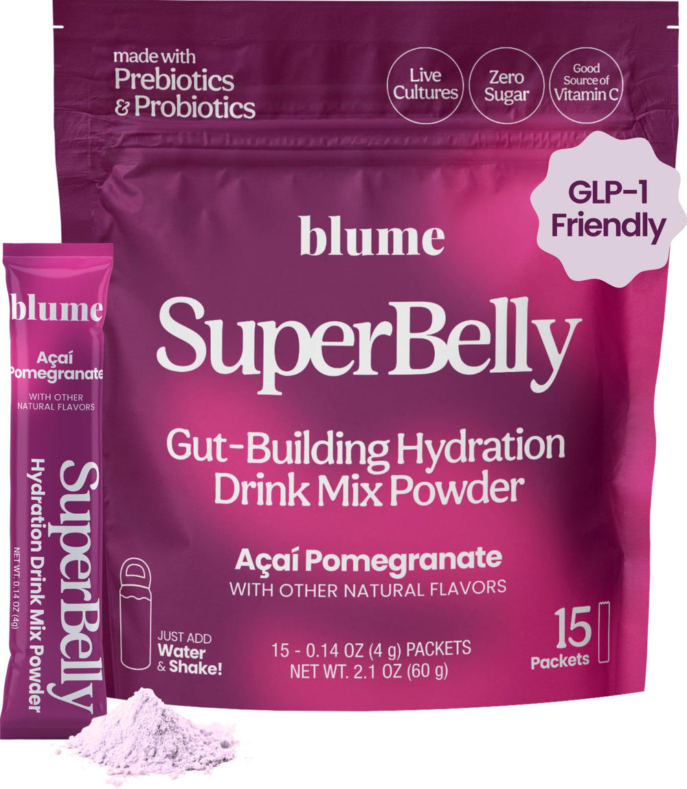 Blume SuperBelly Made-in-Canada label emphasizing quality production
