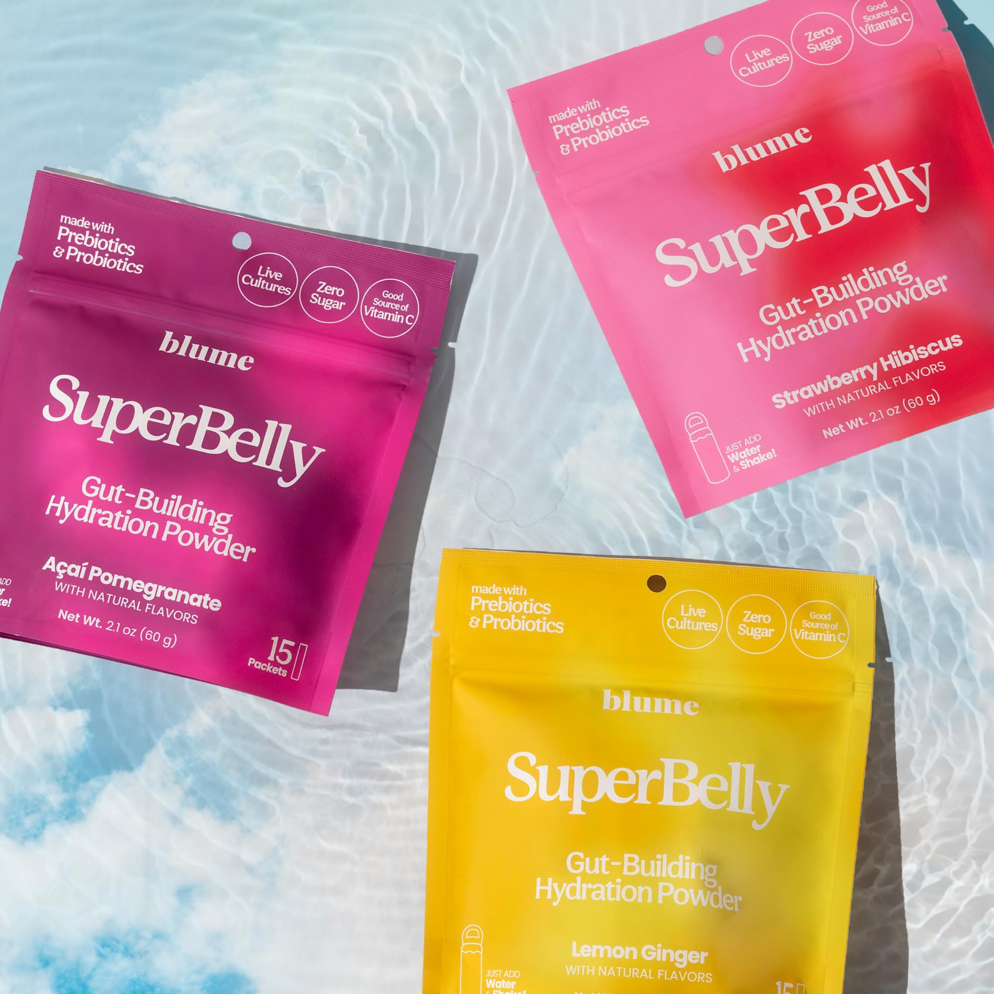 Blume SuperBelly sugar-free product highlight for a guilt-free flavor