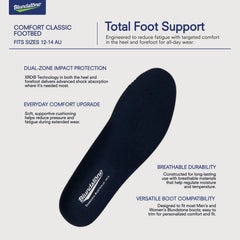 Blundstone Xtreme Comfort Footbed with dual-zone padding provides all-day cushioning.