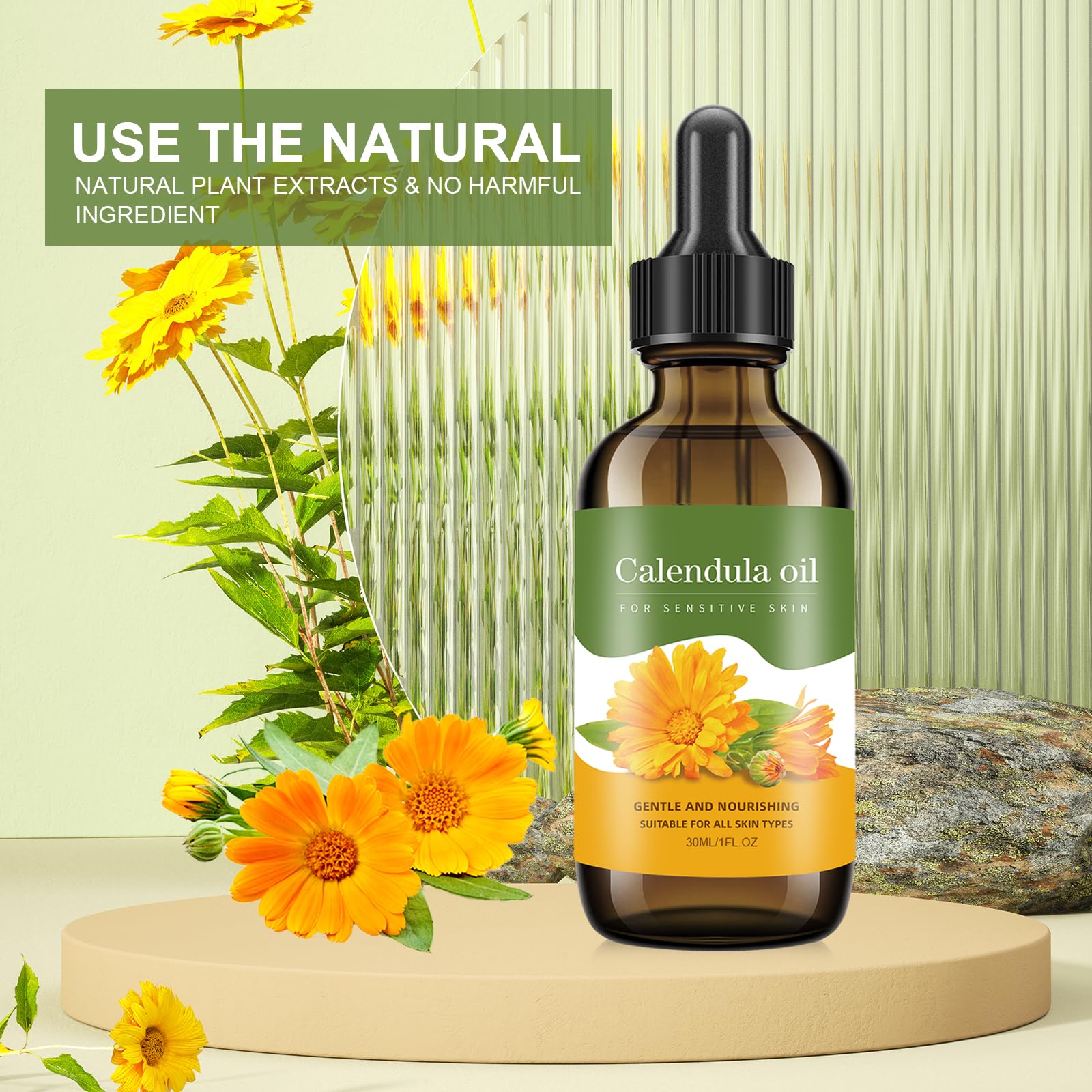 Bmrewax Calendula Oil on body for deep nourishment and softness.