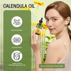 Bmrewax Calendula Oil on face provides hydration and nourishment.