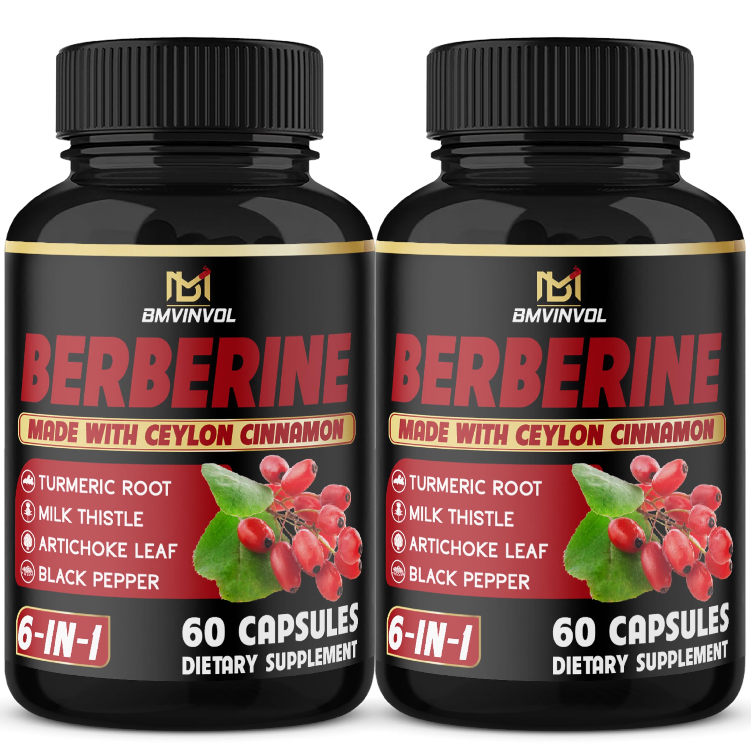 BMVINVOL berberine capsules bottle for daily supplementation