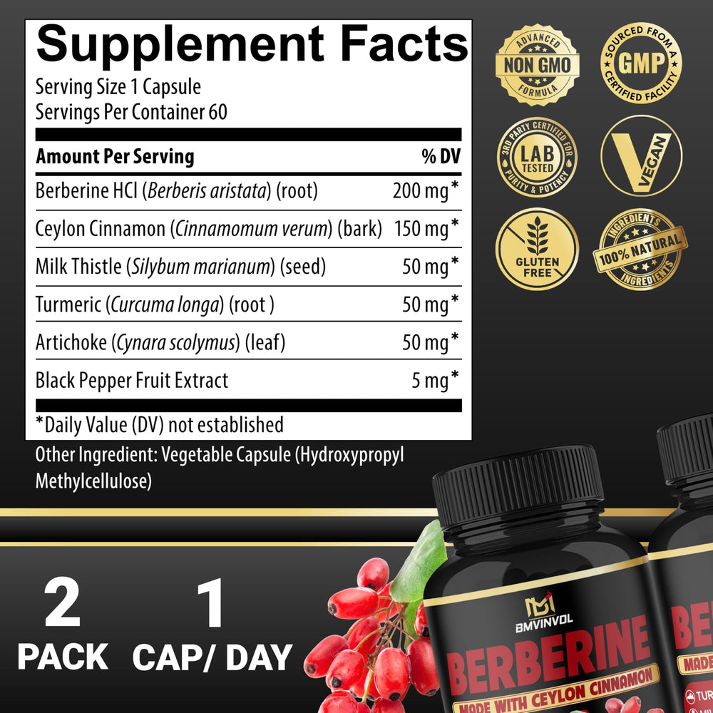 BMVINVOL cinnamon-turmeric-artichoke blend capsules for daily aroma and use