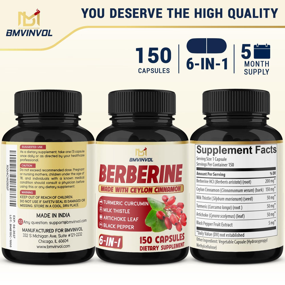 BMVINVOL Berberine HCl with spices supports everyday wellness