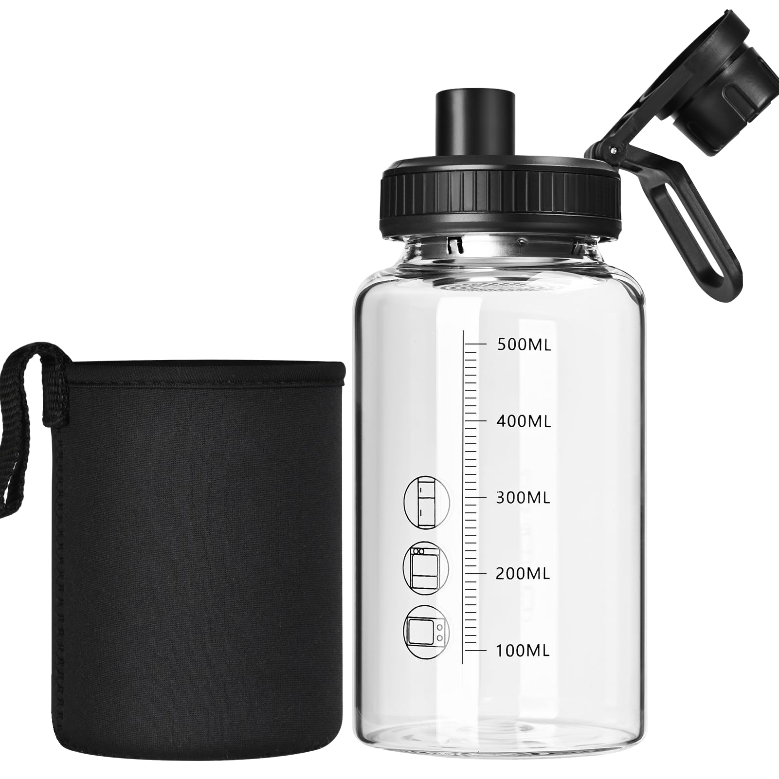 BNCWCQZ botella de vidrio 22oz vista frontal para batidos proteicos