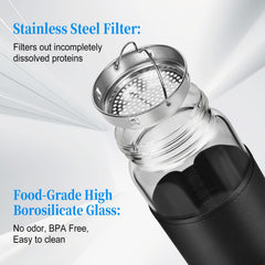 BNCWCQZ borosilicate glass body offers odorless, microwave-safe mixing