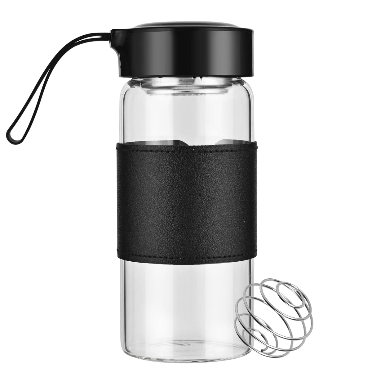 BNCWCQZ glass shaker bottle 16oz with wide mouth for easy powder addition