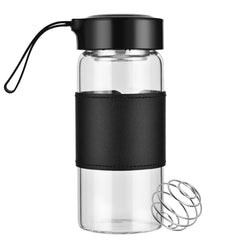 BNCWCQZ glass shaker bottle 16oz with wide mouth for easy powder addition