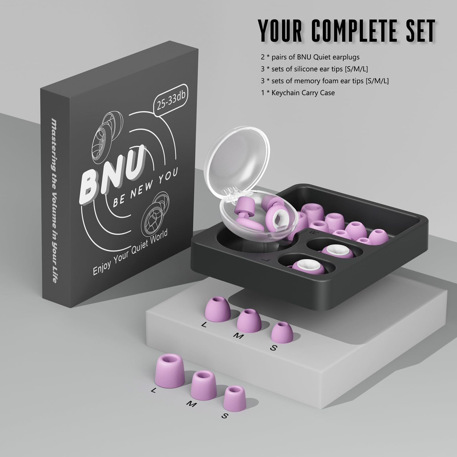 BNU replaceable tips in sizes S/M/L for a precise fit.