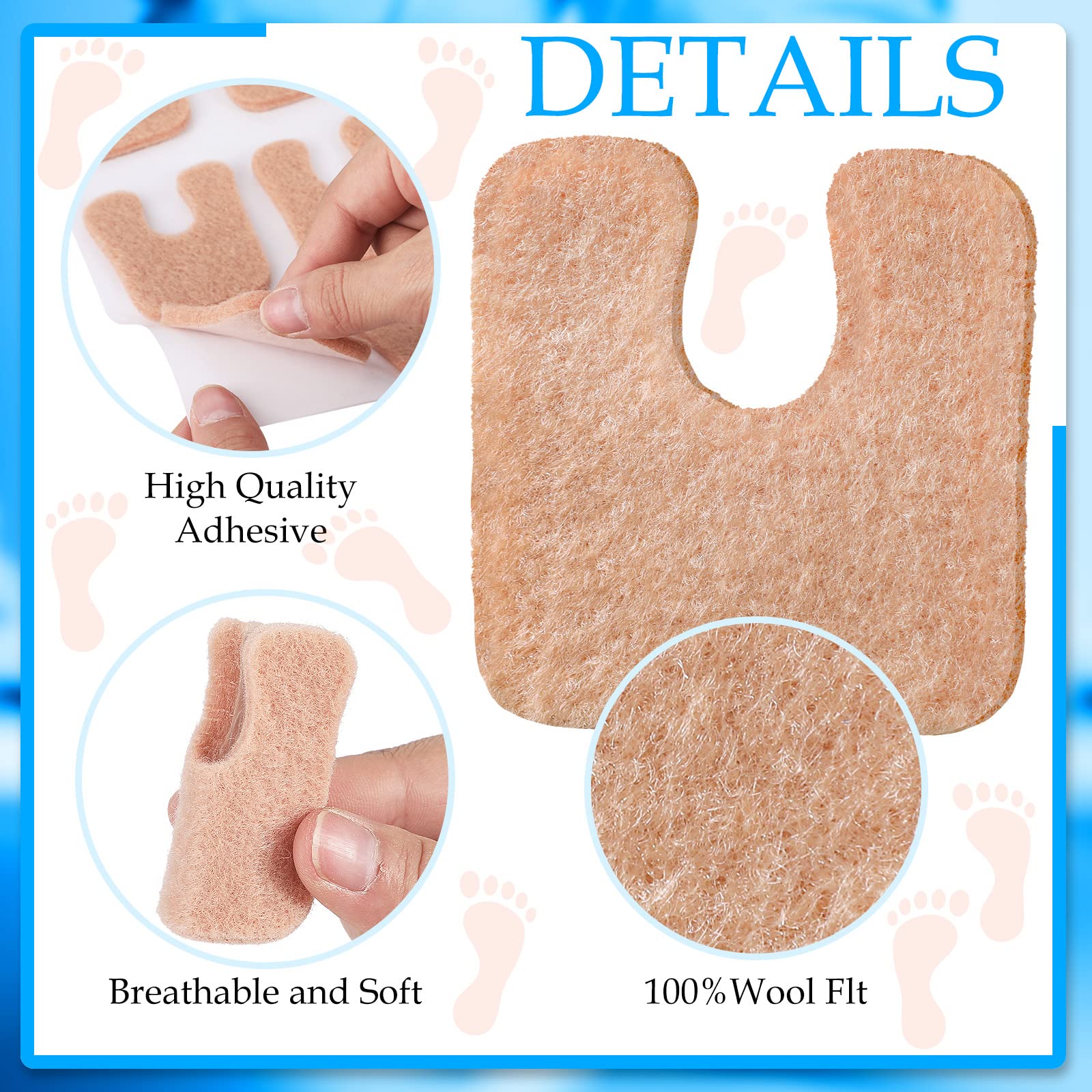 Boao soft felt cushion for insoles reduces pressure and moisture