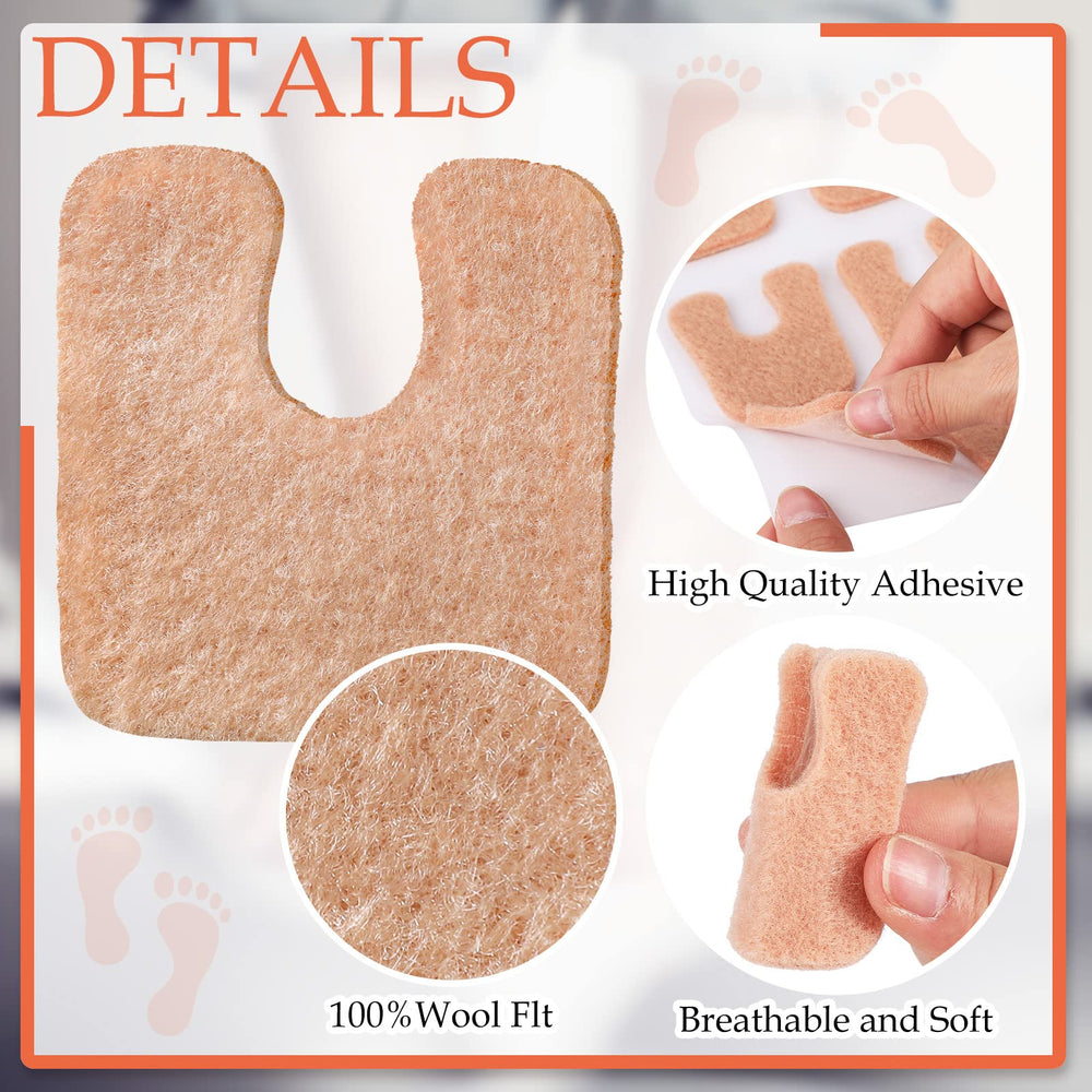 Boao soft felt foot pads showing gentle, sweat-absorbing material for all-day wear.