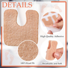Boao soft felt foot pads showing gentle, sweat-absorbing material for all-day wear.