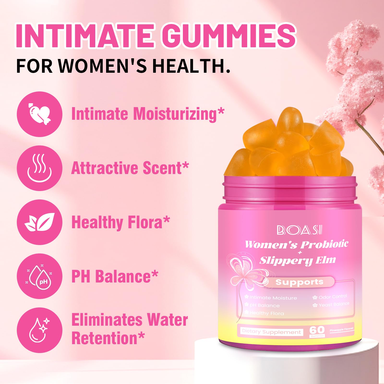 Boasi Digestive Health Gummies close-up emphasizing gut balance and nutrient absorption support