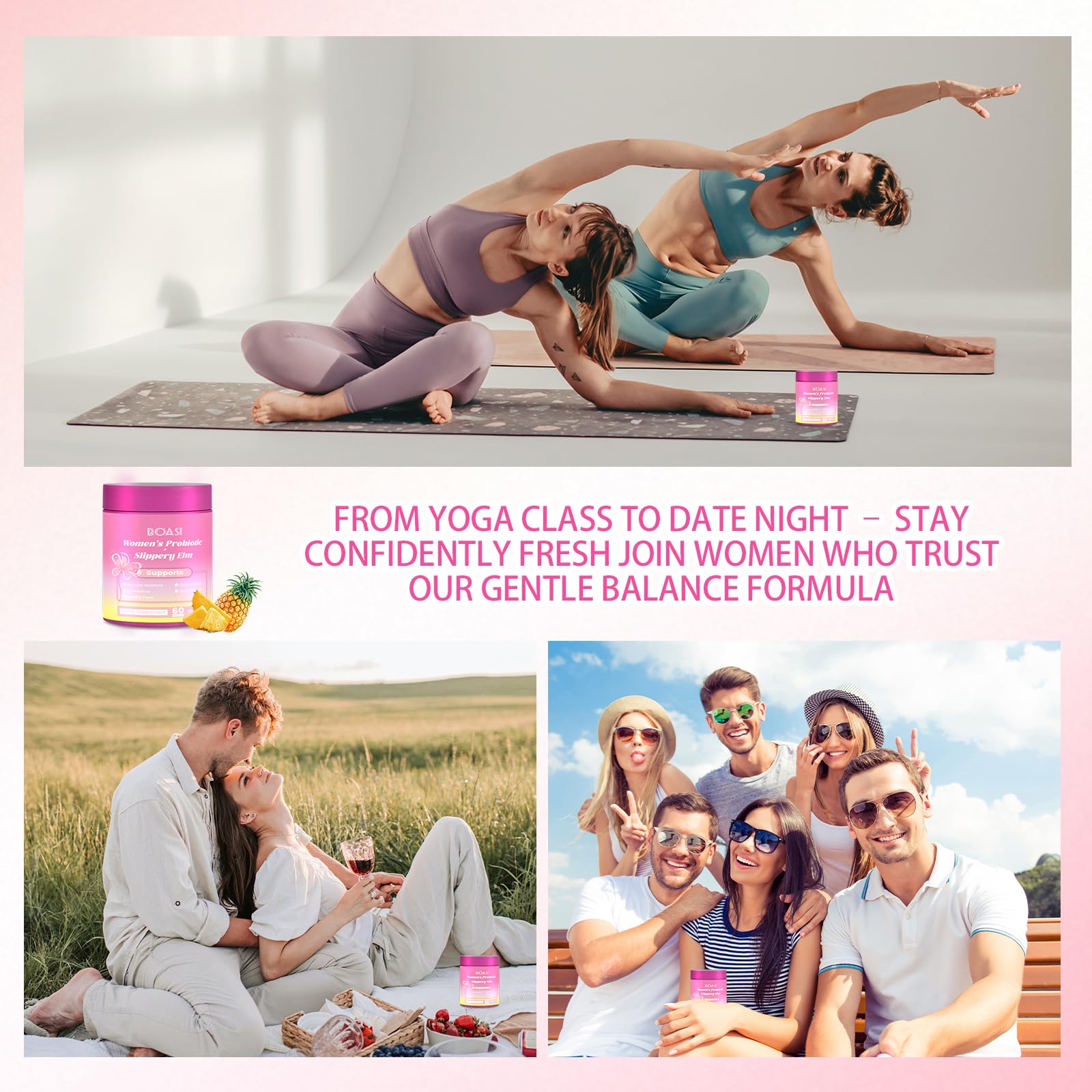 Boasi Vegan ingredients label close-up emphasizing natural, additive-free formula