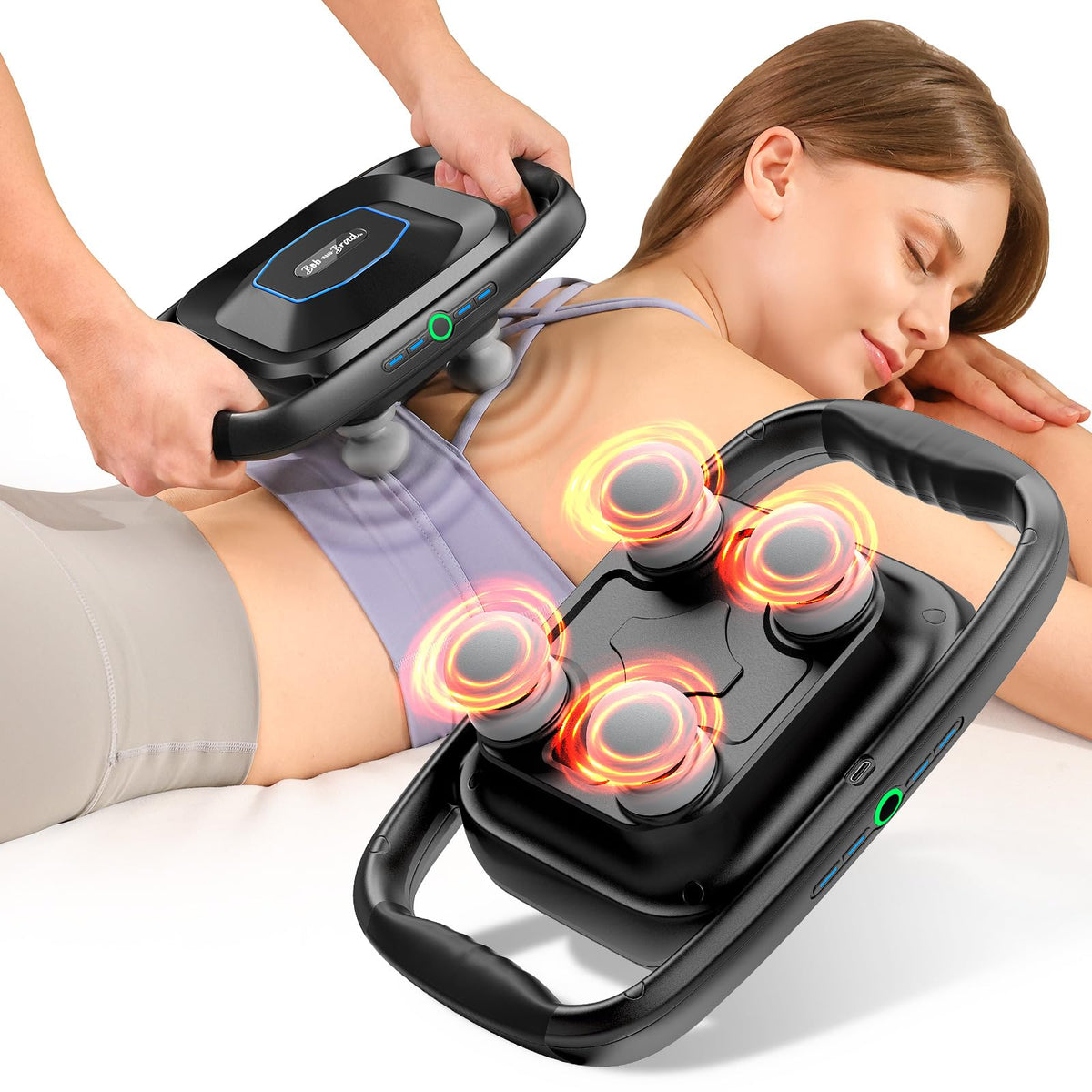 BOB AND BRAD A1 front view of 4-head massage gun for versatile relief