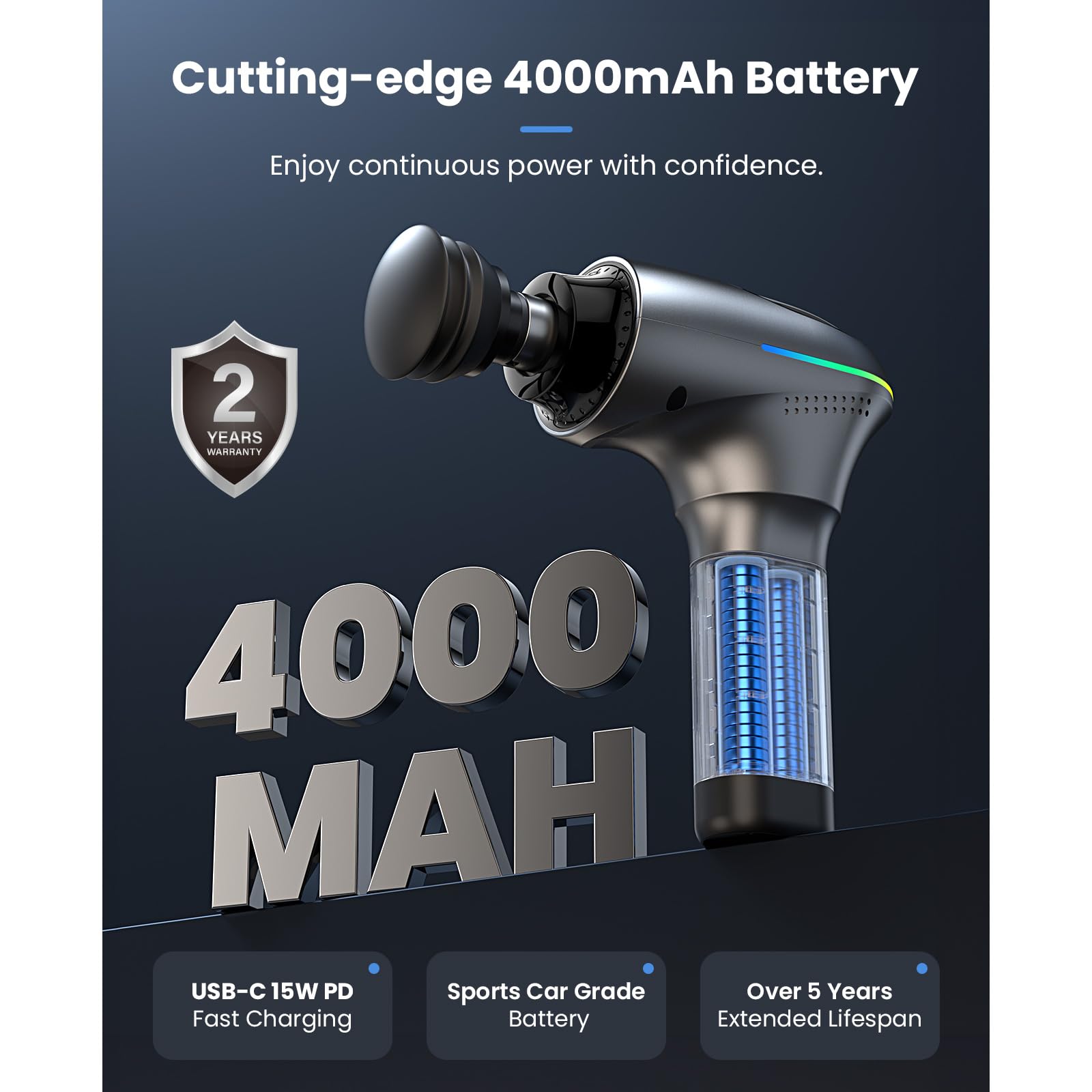 BOB AND BRAD A2 Pro massage gun with lightweight, portable design for travel