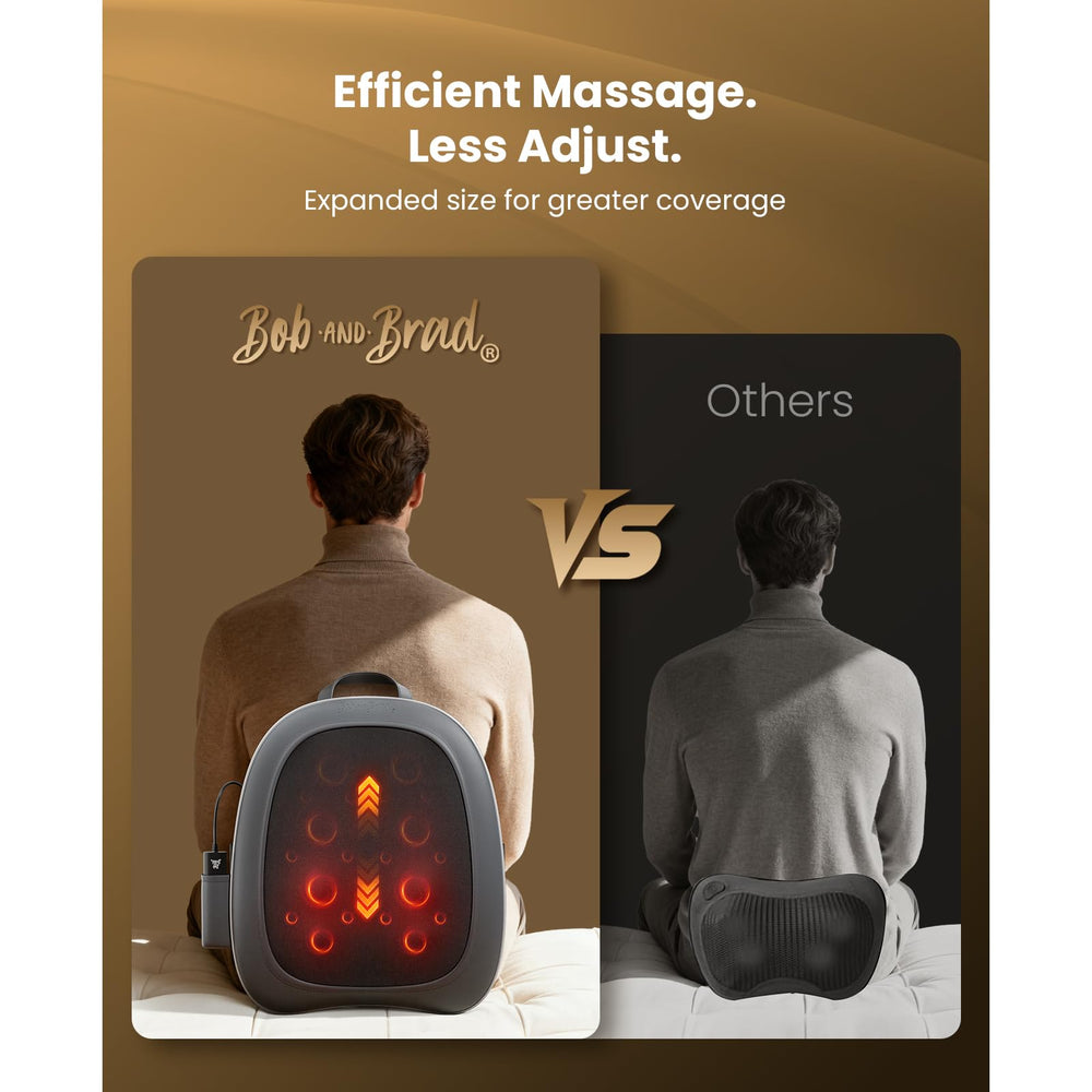 Bob and Brad back massager operates quietly for distraction-free relaxation.