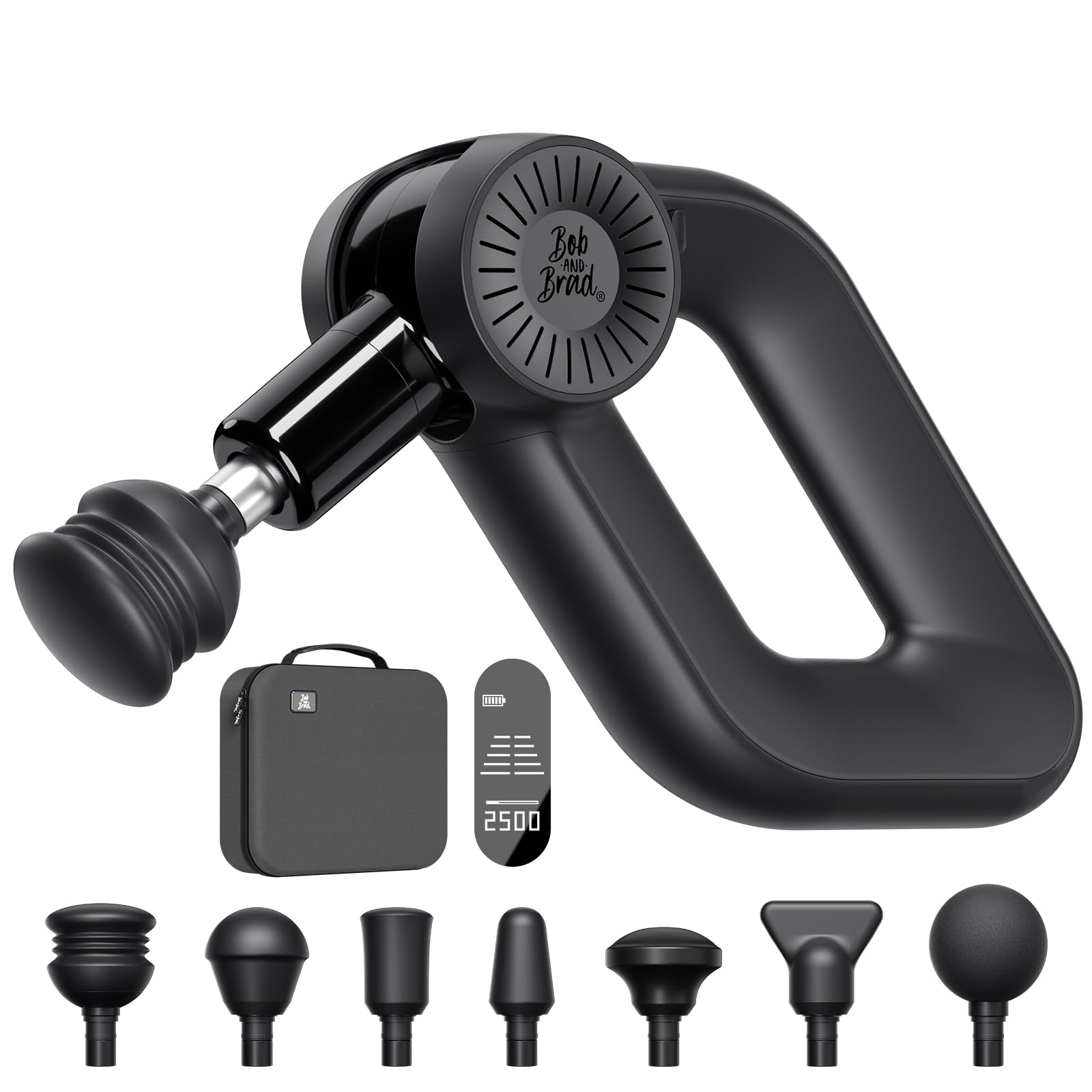BOB AND BRAD D6 Pro massage gun with 16mm amplitude provides deep tissue percussion.
