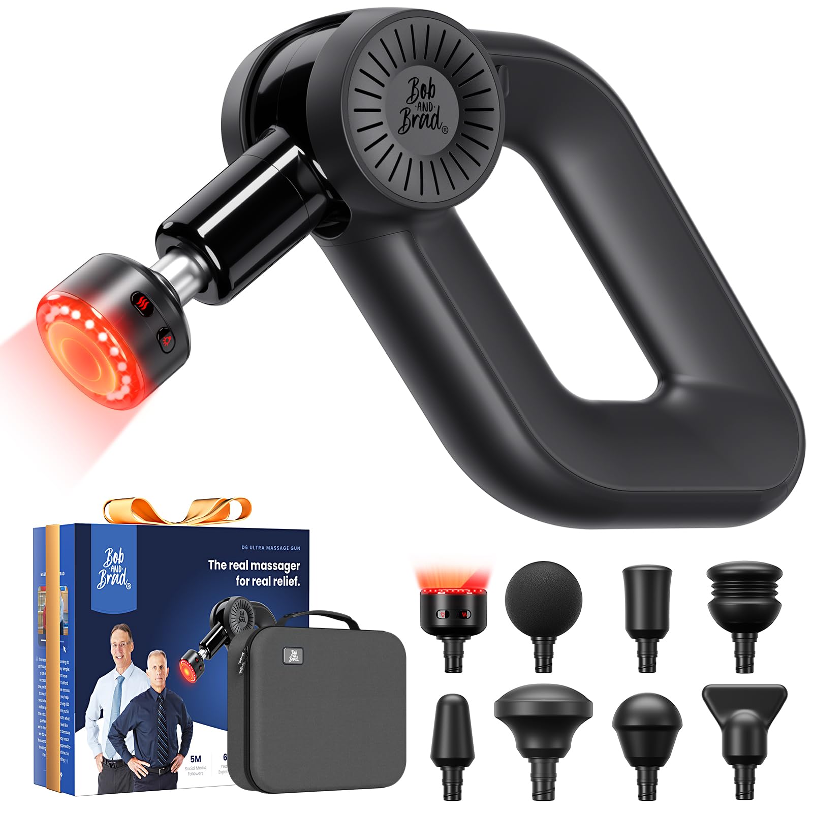 BOB AND BRAD D6 Ultra infrared head heats targeted muscles for relief