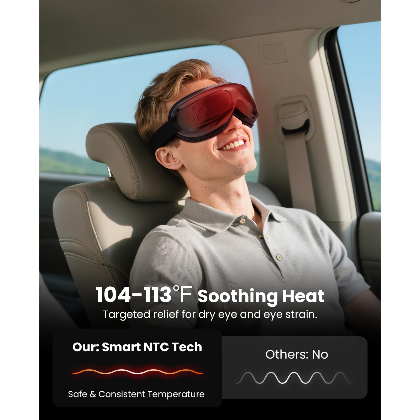 Bob and Brad EyeOasis 2 adjustable strap ensures comfortable fit.