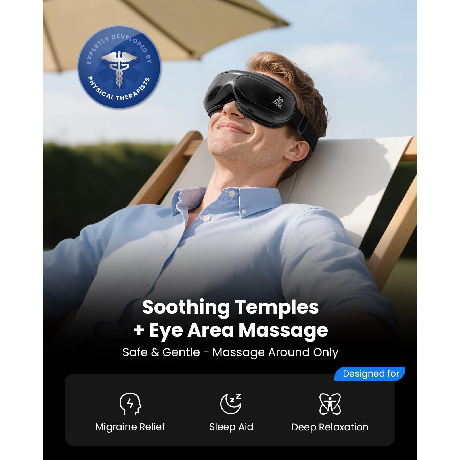 Bob and Brad EyeOasis 2 foldable design for travel-friendly relaxation.