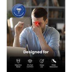 Bob and Brad EyeOasis 2 Plus temple massage relieves tension around the eyes.
