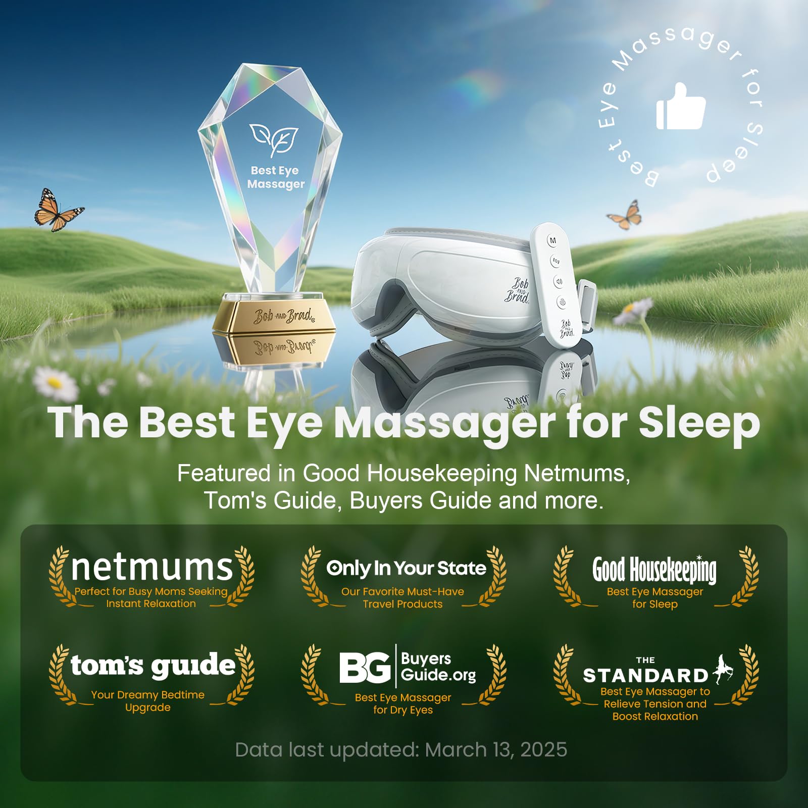 Bob and Brad EyeOasis 2 Plus built-in white noise helps focus or relax.