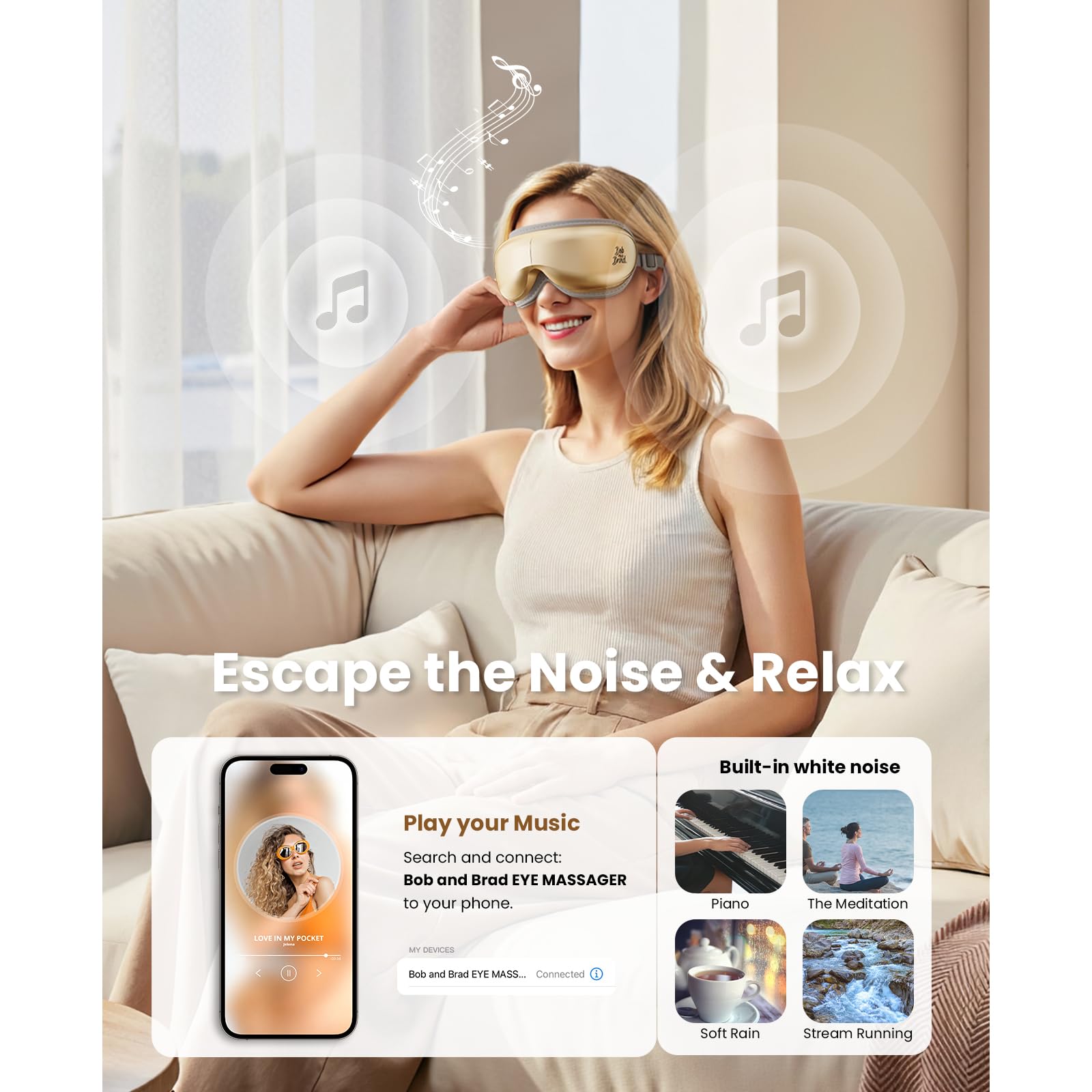 Low-noise motor keeps sessions quiet for relaxing evenings and restful sleep
