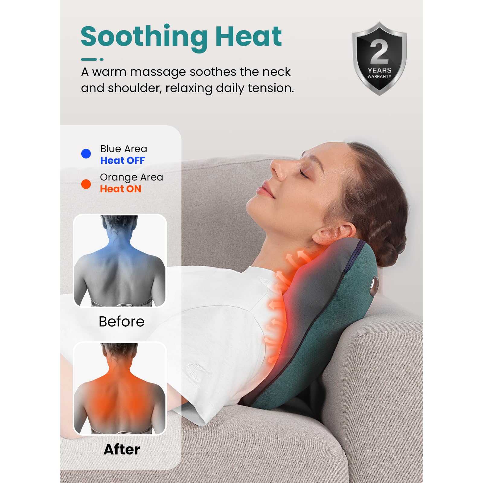 EZBack heat therapy feature for soothing relaxation sessions