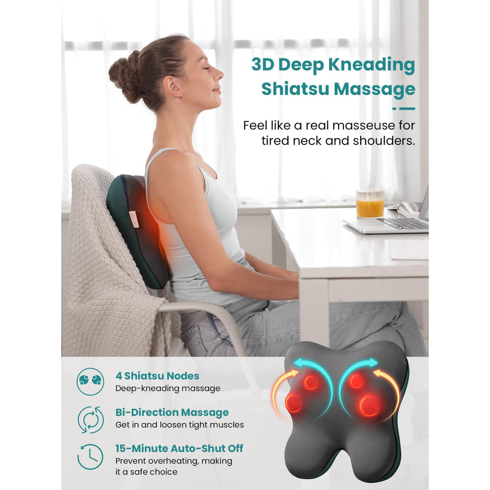 Memory foam core provides balanced support in EZBack massager