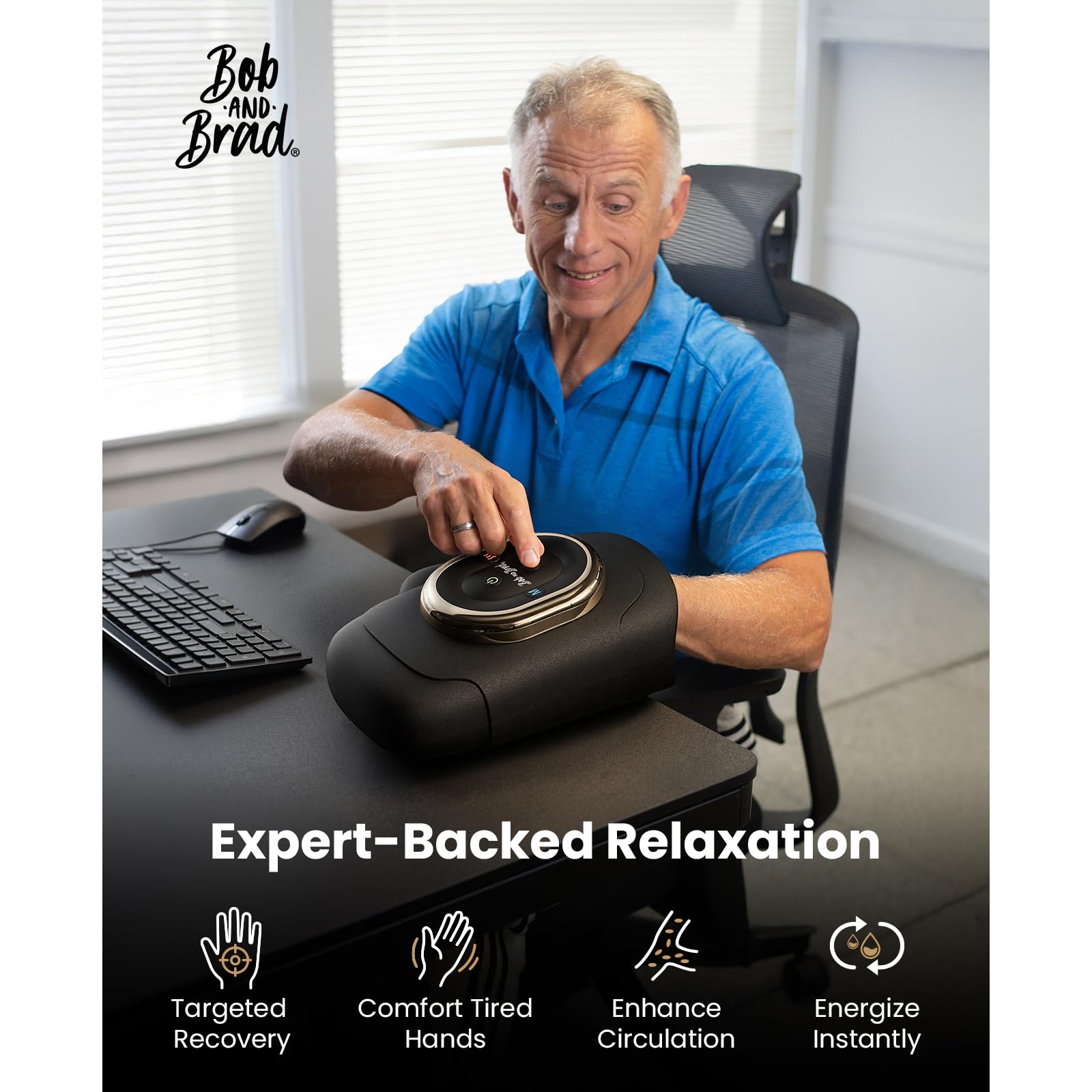 BOB AND BRAD Hand Spa Pro ultra-lightweight foam reduces wrist fatigue.