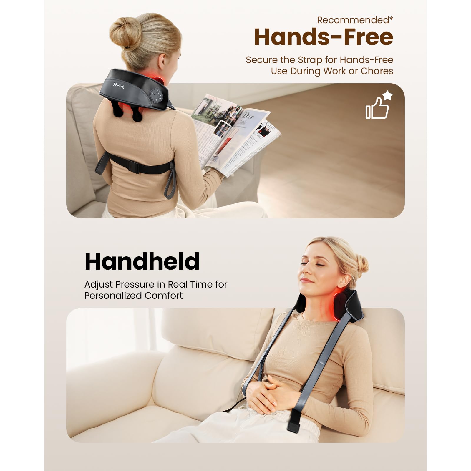 BOB AND BRAD iNeck Pro hands-free straps secure for desk or lounge use