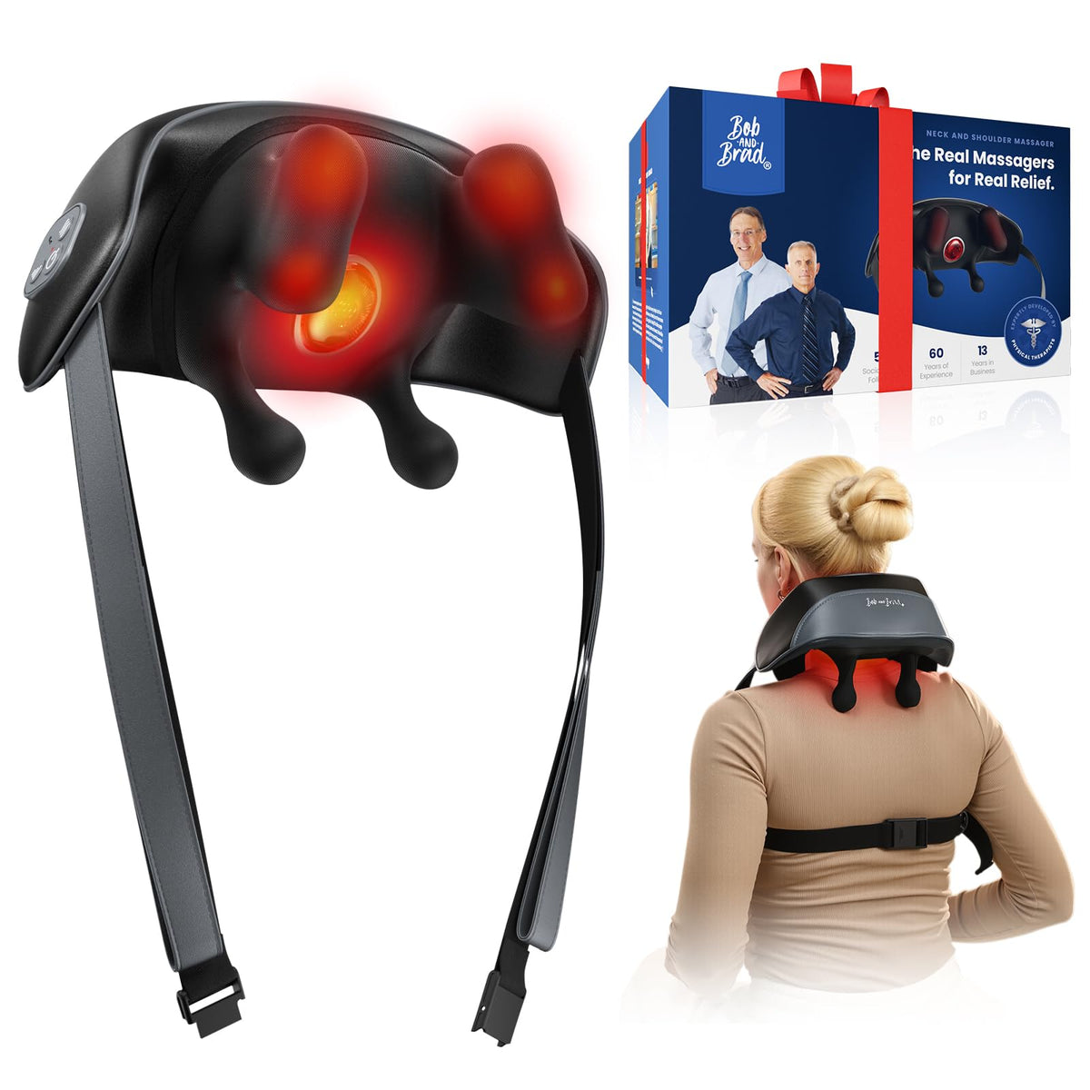 BOB AND BRAD iNeck Pro kneads deep tissue at neck and shoulders