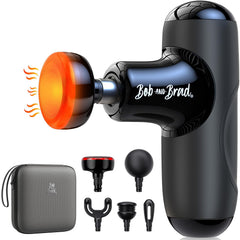 Bob and Brad Q2 Plus mini massage gun with heat for warmup and muscle relief.