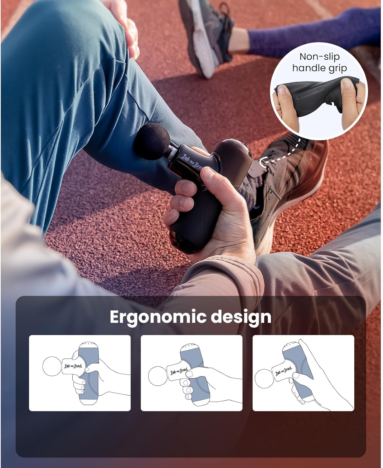 Five interchangeable heads target different muscle groups.