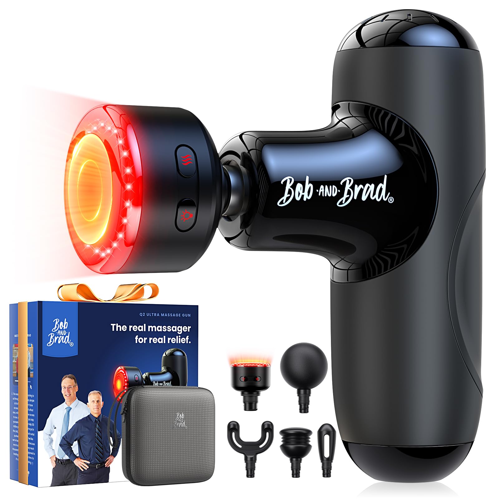 BOB AND BRAD Q2 Ultra Mini with red light head for deep tissue relief.