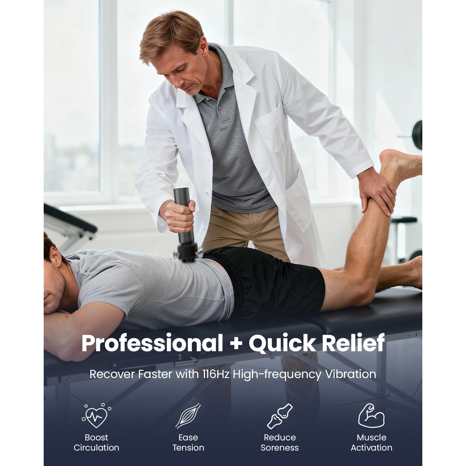 Bob and Brad VibeFlow flat-surface head eases tendons and broad muscle groups