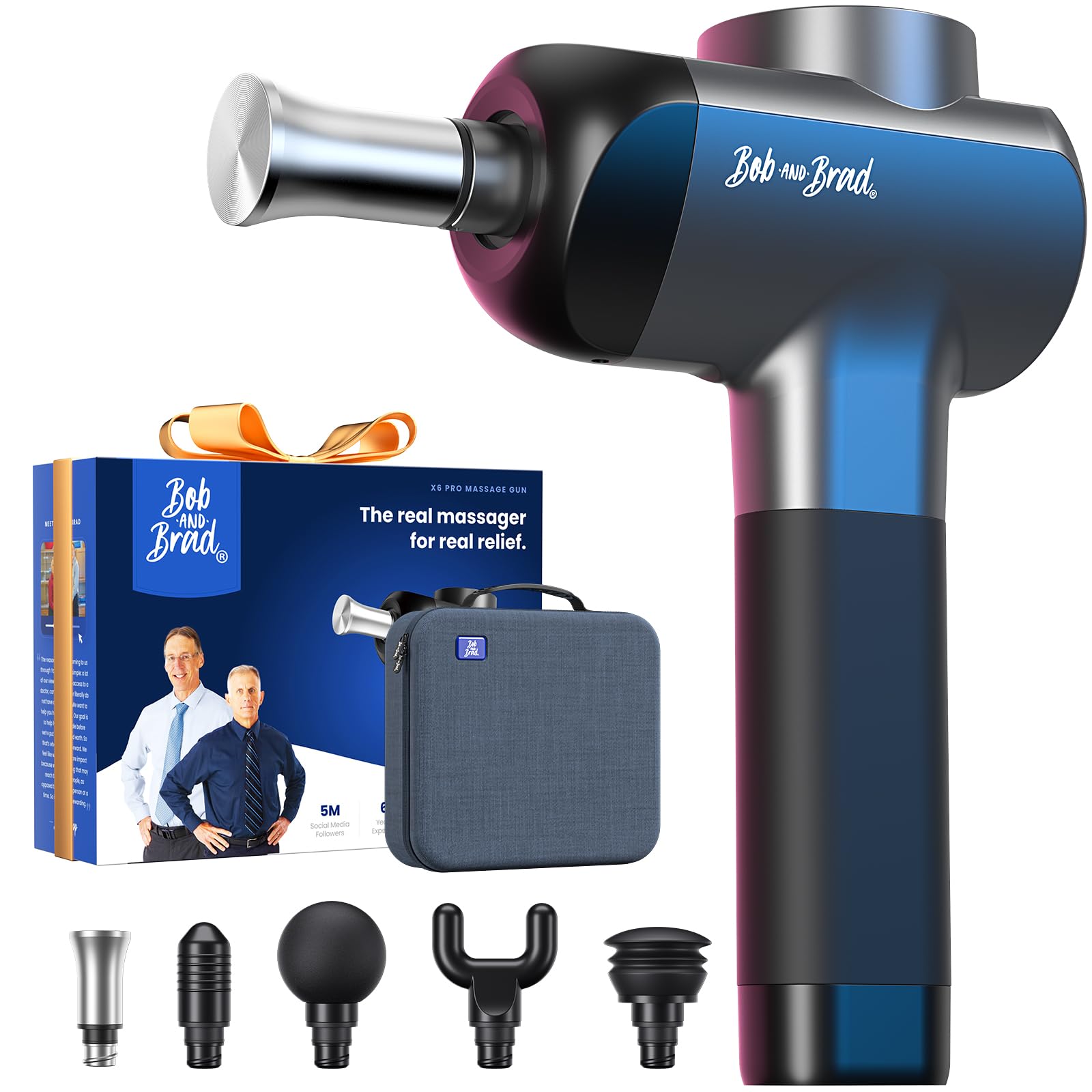 Bob and Brad X6 Pro massage gun with metal head for deep tissue precision and faster recovery