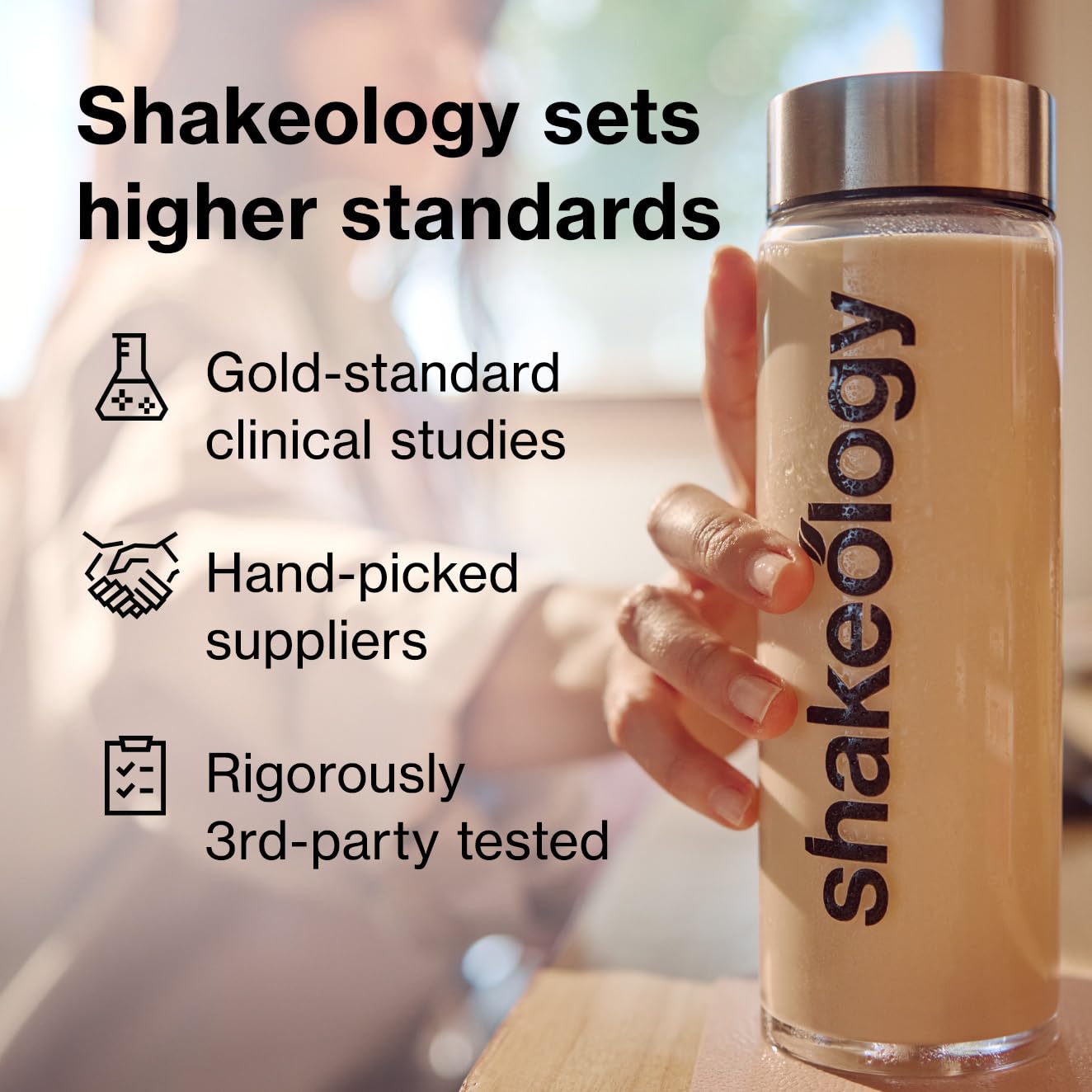 BOD-i Shakeology Whey Chocolate label close-up emphasizing protein blend.