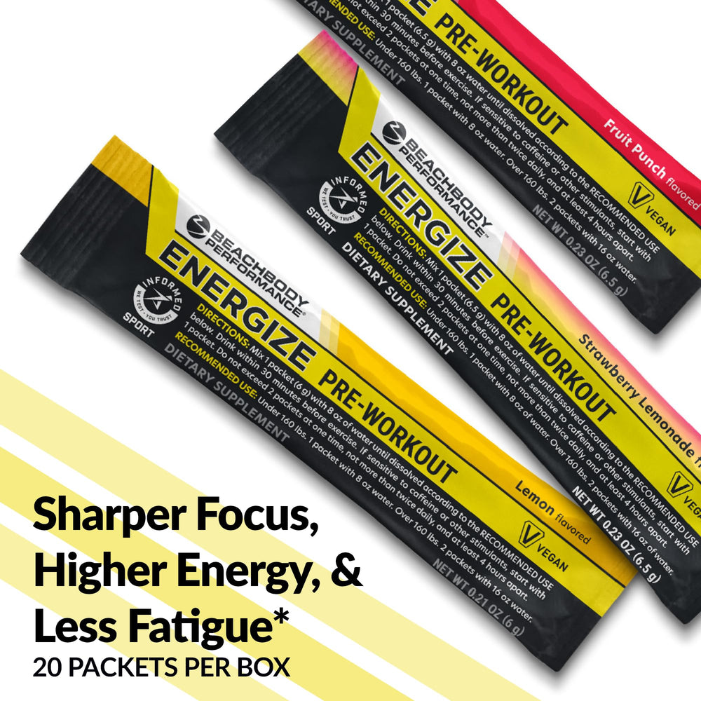 BODi Energize containing beta-alanine and quercetin for endurance during intense sessions.