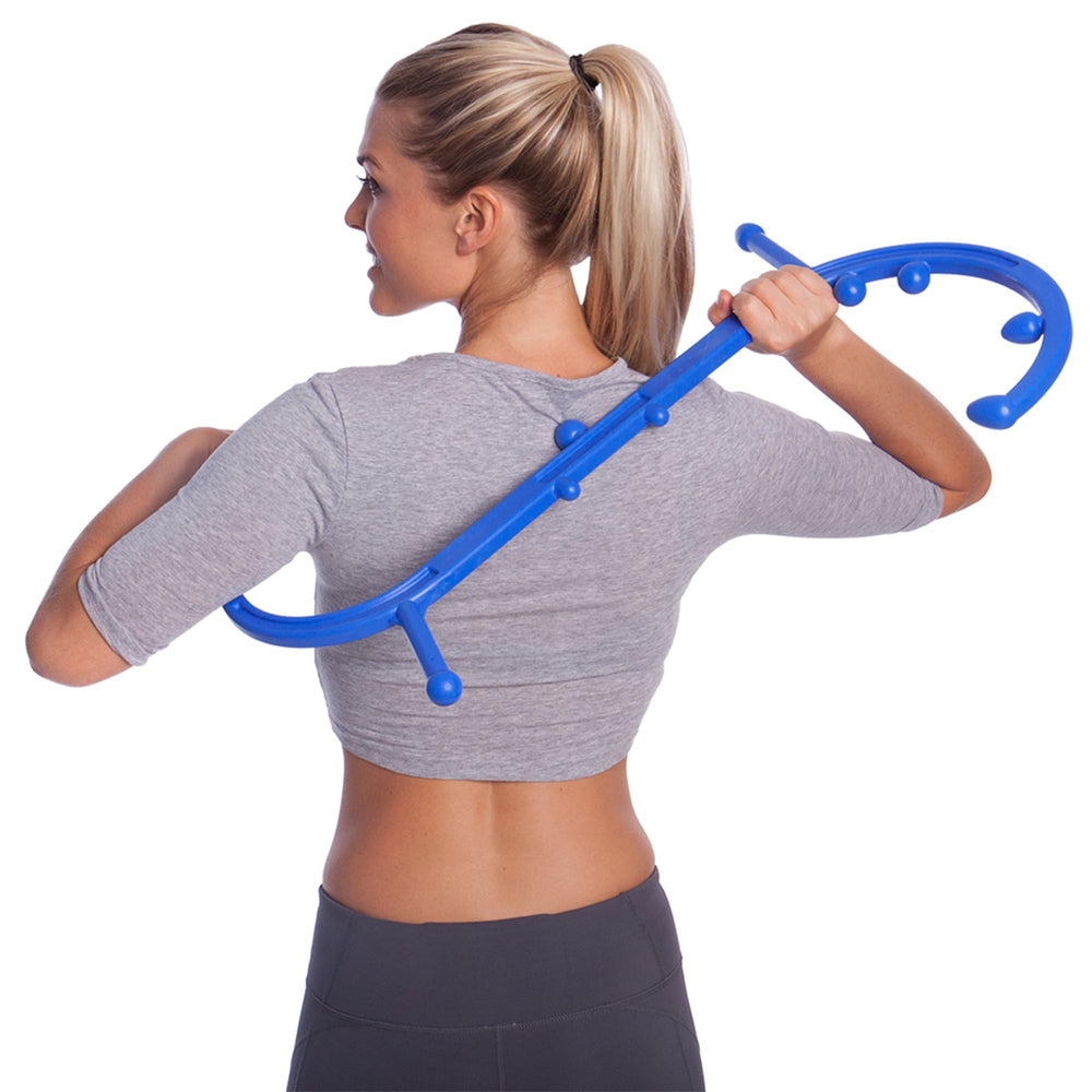 Body Back Buddy with dual hooks demonstrates enhanced leverage for broader relief.
