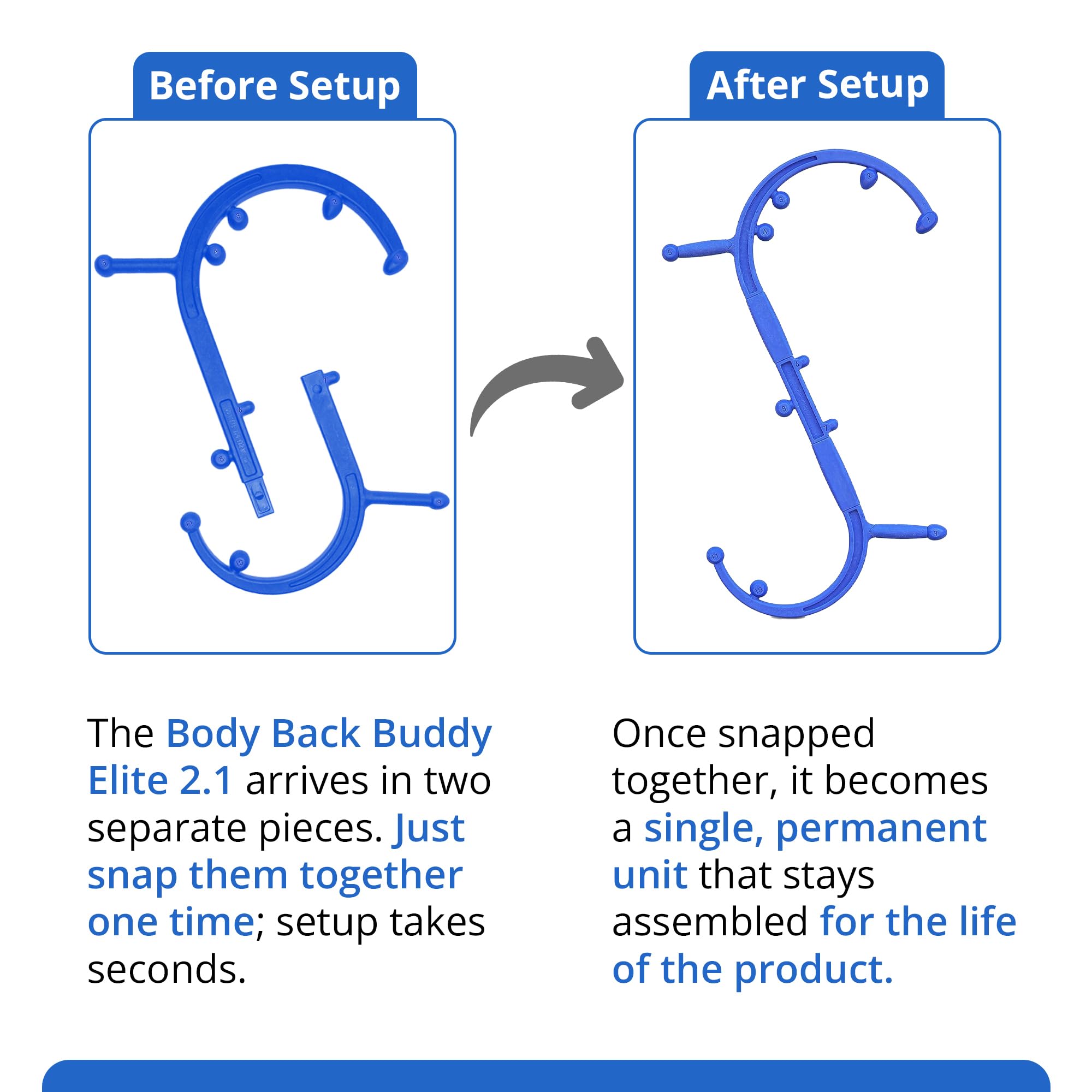 Body Back Buddy Elite shoulders relief: knots and stiffness reduction.