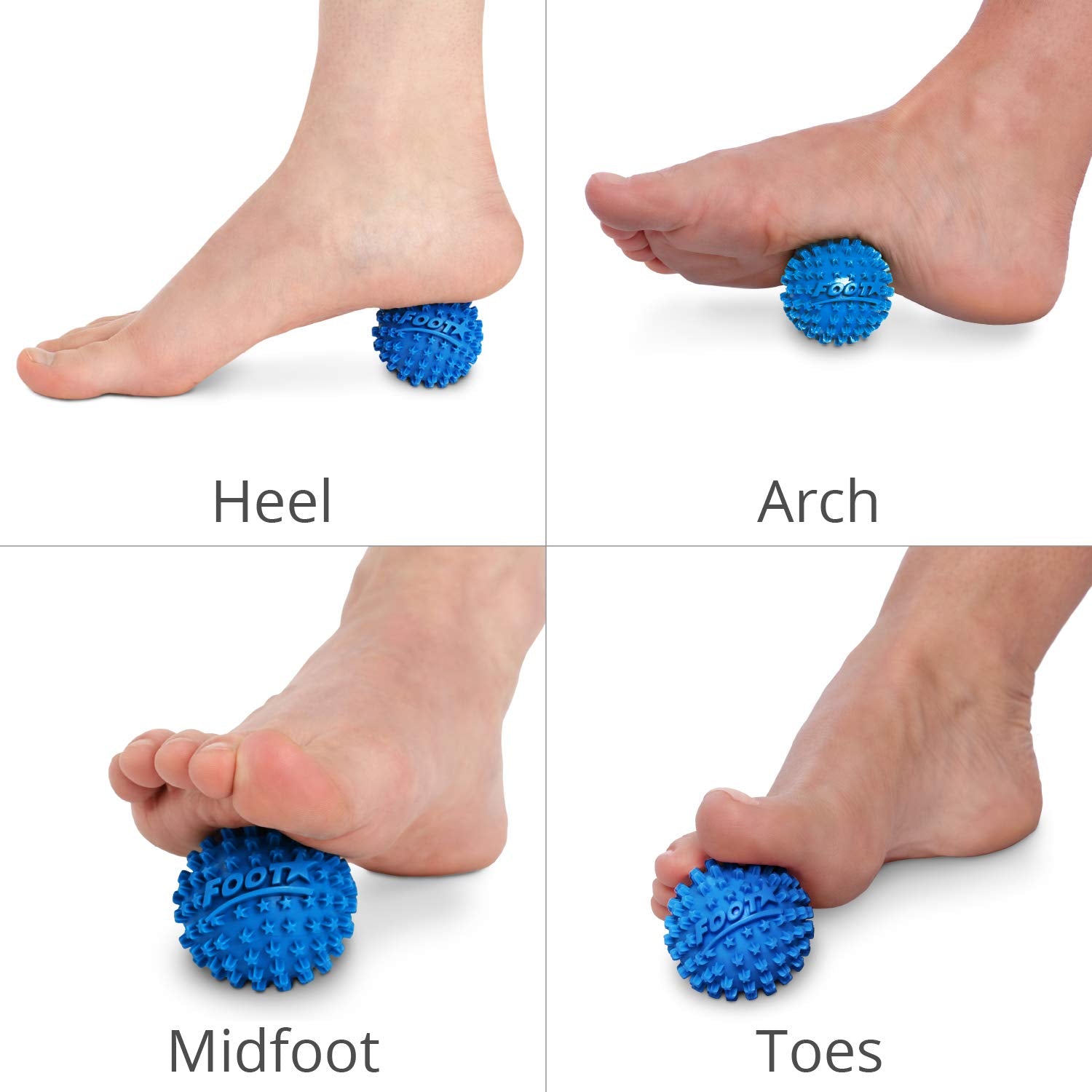 Body Back Foot Star Ball blue back view highlights durable texture for targeted muscle release.
